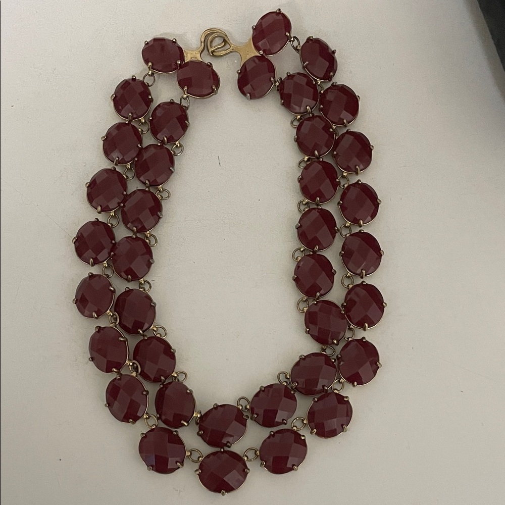 Source Unknown Deep Red Gem Necklace